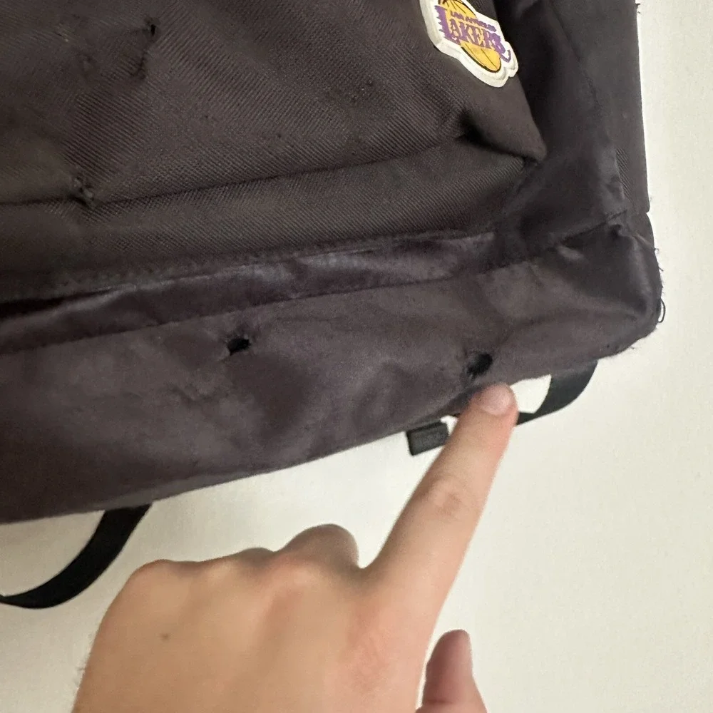 MITCHELL & NESS LA Lakers Backpack Has Some Small Holes Cosmetic 17‎ X 13